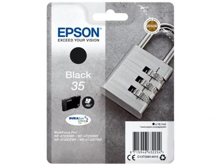 Original Epson 35 Tintenpatrone Schwarz T3581 16.1 ml ca. 900 Seiten C13T35814010 