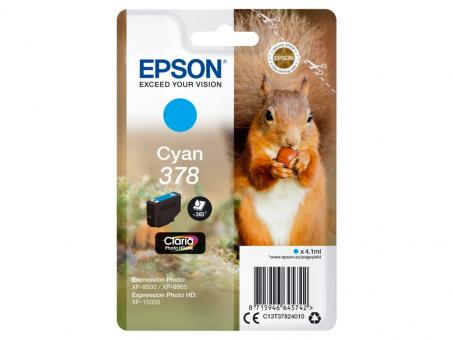 Original Epson 378 Tintenpatrone Cyan 4.1 ml ca. 360 Seiten C13T37824010 