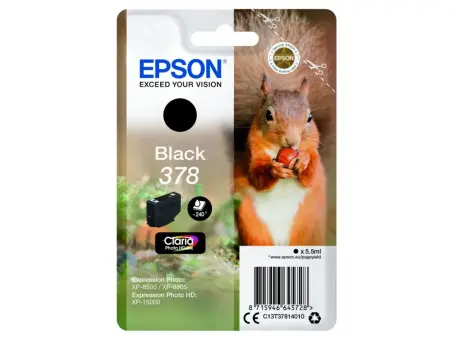 Epson 378 C13T37814010 Druckerpatrone Schwarz 5.5 ml ca. 240 Seiten, 