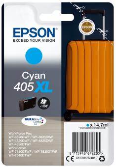 Original Epson 405XL Tintenpatrone Cyan 14.7 ml ca. 1.100 Seiten DURABrite Ultra Ink C13T05H24010 