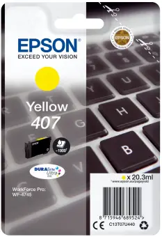Epson 407 C13T07U440 Druckerpatrone Gelb 20.3 ml ca. 1.900 Seiten, DURABriteTM Ultra 