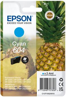 Original Epson 604 Tintenpatrone Cyan C13T10G24010 ca. 130 Seiten 2,4ml 