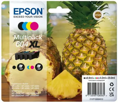 Original Epson 604XL Multipack Tintenpatronen Schwarz Cyan Magenta Yellow C13T10H64010 
