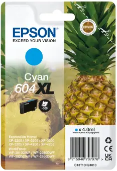 Epson 604XL C13T10H24010 Druckerpatrone Cyan ca. 350 Seiten, 4 ml 
