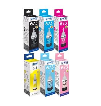 Epson 673 Multipack Tintenflaschen Schwarz / Cyan / Magenta / Gelb / Cyan hell / Magenta hell 