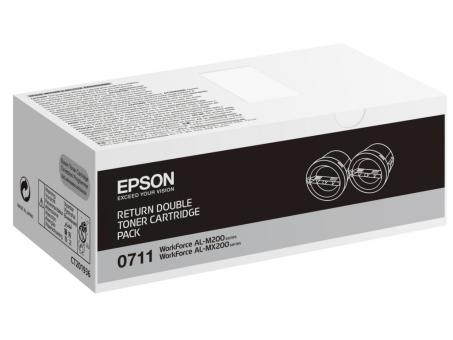 Original Epson 0711 Multipack Schwarz 2x ca. 2.500 Seiten C13S050711 