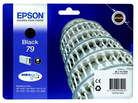 Epson 79 C13T79114010 Druckerpatrone Schwarz T7911 14.4 ml ca. 900 Seiten, 