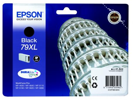 Original Epson 79XL Tintenpatrone Schwarz T7901 41.8 ml ca. 2.600 Seiten C13T79014010 