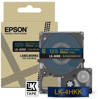 Original Epson LK-4HKK Schriftband C53S654002 Etikettenkassette, Satinband LK-4HKK Gold/Navyfarben 12 mm (5 m) 