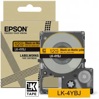 Original Epson LK-4YBJ Schriftband Schwarz auf Yellow C53S672074 