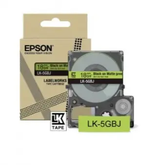 Original Epson LK-5GBJ Schriftband Schwarz auf Grün C53S672078 18 mm 