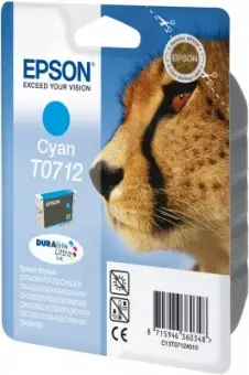 Original Epson T0712 Tintenpatrone Cyan 5.5 ml ca. 345 Seiten C13T07124012 