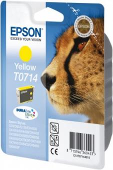 Original Epson T0714 Tintenpatrone Yellow 5.5 ml ca. 415 Seiten C13T07144012 