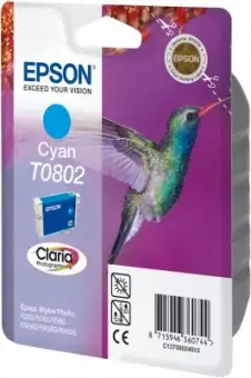 Original Epson T0802 Tintenpatrone Cyan 7.4 ml ca. 935 Seiten C13T08024011 