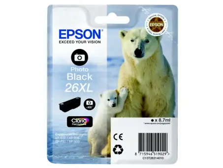Original Epson T2631 Photo-Tintenpatrone Schwarz 8.7 ml ca. 400 Seiten C13T26314010 