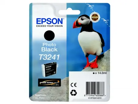 Original Epson T3241 Photo-Tintenpatrone Schwarz 14 ml ca. 4.200 Seiten C13T32414010 