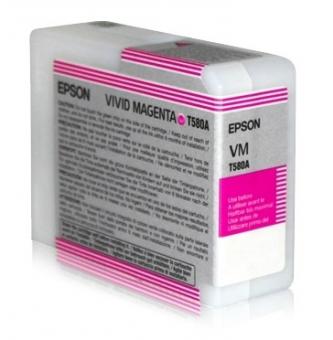 Original Epson T580A vivid Tintenpatrone Magenta 80 ml C13T580A00 