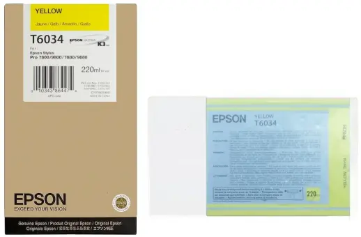 Original Epson T6034 Tintenpatrone Yellow 220 ml C13T603400 