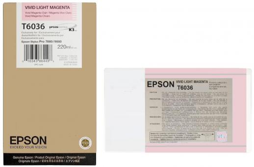 Original Epson T6036 vivid light Tintenpatrone Magenta 220 ml C13T603600 