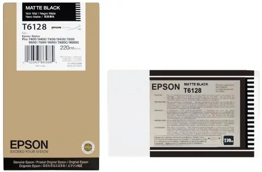 Original Epson T6128 Tintenpatrone Schwarz Matt  220 ml C13T61280N 
