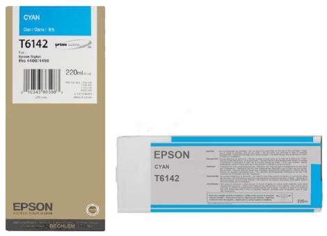 Original Epson T6142 Tintenpatrone Cyan 220 ml C13T614200 