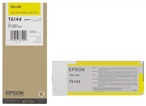 Original Epson T6144 Tintenpatrone Yellow 220 ml C13T614400 