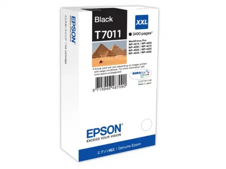 Original Epson T7011 XXL Tintenpatrone Schwarz ca. 3.400 Seiten C13T70114010 