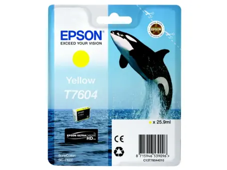 Epson T7604 C13T76044010 Druckerpatrone Gelb ca. 2100 Seiten, 25.9ml UltraChrome HD 
