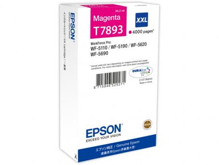 Original Epson T7893 Tintenpatrone Magenta 34.2 ml ca. 4.000 Seiten XXL C13T789340 