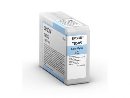 Original Epson T8505 Light Tintenpatrone Cyan 80 ml C13T850500 