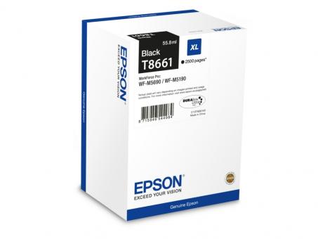 Original Epson T8661 Schwarz XL Tintenpatrone 55.8 ml ca. 2.500 Seiten C13T866140 