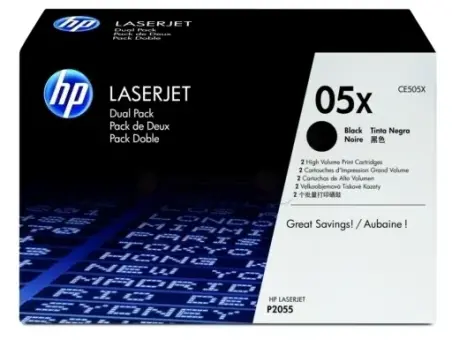HP05X CE505XD 2 Toner Multipack Schwarz je 6.500 Seiten, CE505X 