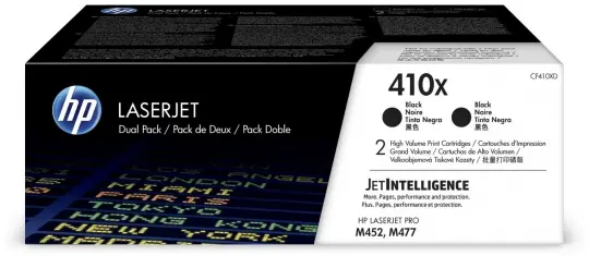 Original HP410X Schwarz 2 Toner Multipack je 6.500 Seiten CF410XD 