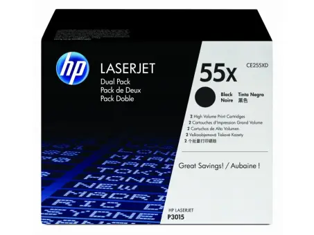 HP55X CE255XD 2 Toner Multipack Schwarz je 12.500 Seiten, 