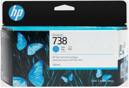 Original HP738 Tintenpatrone Cyan 130 ml 498N5A 