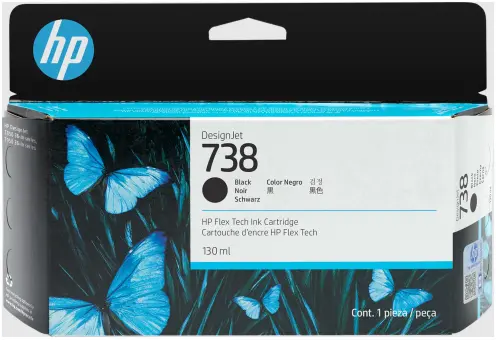 HP738 498N4A Druckerpatrone Schwarz 130 ml 