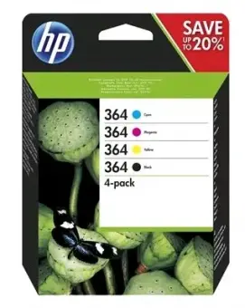Original HP364 Schwarz/Cyan/Magenta/Yellow 4  Tintenpatrone Multipack CB316EE(HP364) + CB318EE(HP364) + CB319EE(HP364) + CB320EE(HP364) N9J73AE 