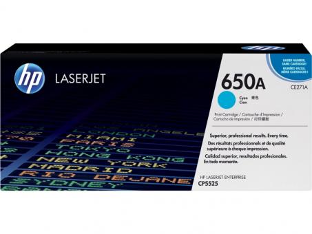 Original HP650A Toner Cyan ca. 15.000 Seiten CE271A 