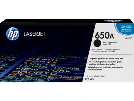 Original HP650A Toner Schwarz ca. 13.500 Seiten CE270A 