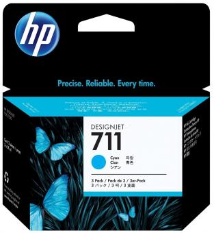 Original HP711 Cyan 3  Tintenpatrone Multipack CZ130A(HP711) CZ134A 