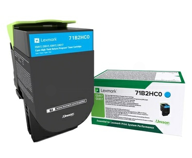 Original Lexmark 71B2HC0 Toner Cyan ca. 3500 Seiten Rückgabe-Druckkassette, hohe Kapazität 