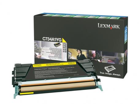 Original Lexmark C734A1YG Toner Yellow ca. 6.000 Seiten Rückgabe-Druckkassette 
