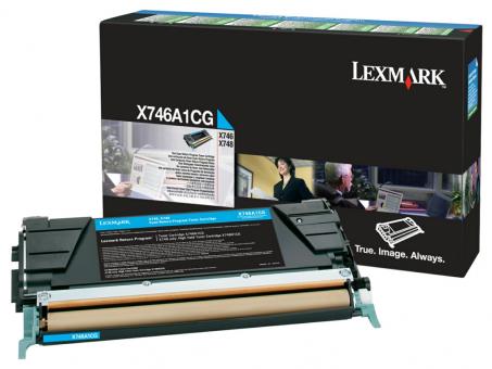 Original Lexmark X746A1CG Toner Cyan X746 ca. 7.000 Seiten Rückgabe-Druckkassette 