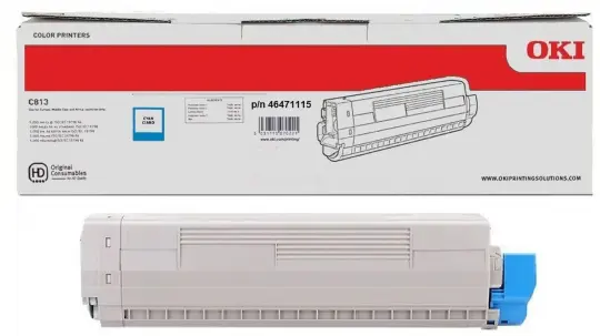 Original Oki 46471115 Toner Cyan C813 ca. 5.000 Seiten 