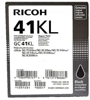 Original Ricoh GC41BKL Gel Tintenpatrone Schwarz 405765 ca. 600 Seiten 