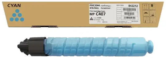 Ricoh MP C407SP 842212 Toner Cyan ca. 8.000 Seiten, 