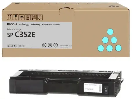 Original Ricoh SP C352EC Toner Cyan 407384 ca. 9.000 Seiten 