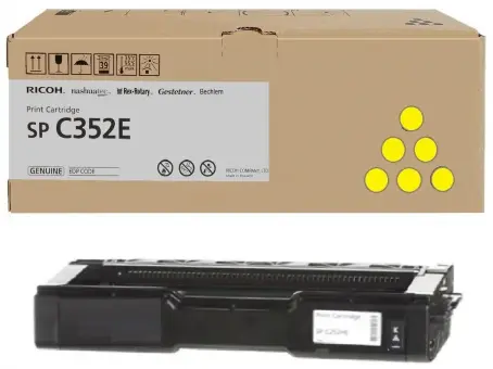 Original Ricoh SP C352EY Toner Yellow 407386 ca. 9.000 Seiten 