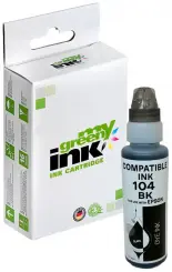 Kompatibel zu Tintenflasche für Epson 104 C13T00P140 Schwarz Inhalt 65 ml (My Green Toner) 