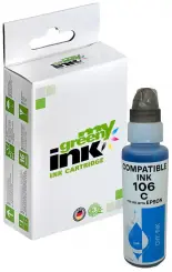 Kompatibel zu Tintenflasche für Epson 106 C13T00R240 Cyan Inhalt 70 ml (My Green Toner) 
